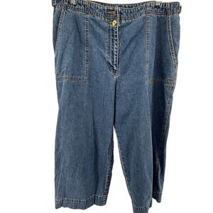 Lauren‎ Jeans Co Ralph Lauren women's cropped denim jeans wide Cropped *flaws*